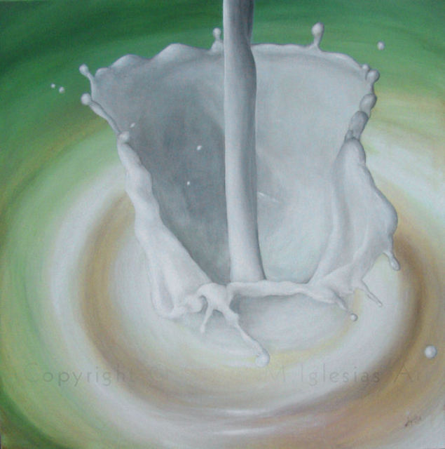 Michelle Iglesias  'Milk Pour', created in 2008, Original Mixed Media.