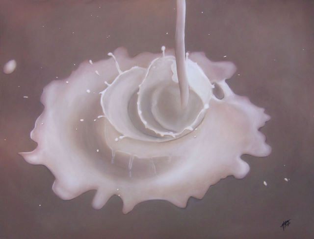 Artist Michelle Iglesias. 'Puddle Of Milk' Artwork Image, Created in 2011, Original Mixed Media. #art #artist