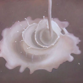 Michelle Iglesias: 'Puddle of Milk', 2011 Oil Painting, Surrealism. Artist Description:  milk, puddle, liquid, water, pouring, spilling, spill, white, brown, large, photo, big, wall art ...
