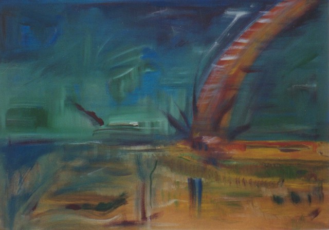 Artist Michael Puya. 'Crash On Io' Artwork Image, Created in 2001, Original Painting Tempera. #art #artist