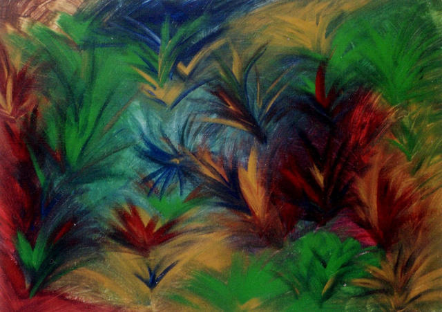 Artist Michael Puya. 'Palmendschungel' Artwork Image, Created in 2003, Original Painting Tempera. #art #artist