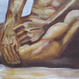Mya Miyadri Miguel Moya Adriano: 'Nude Male', 2014 Oil Painting, nudes. Artist Description:  Nude Male...
