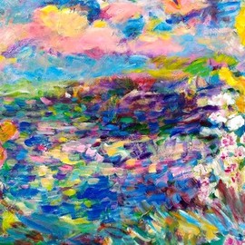 Milton Schaefer: 'jardim do lago', 2020 Acrylic Painting, Abstract Figurative. Artist Description: Inspired on flowers by the lake...