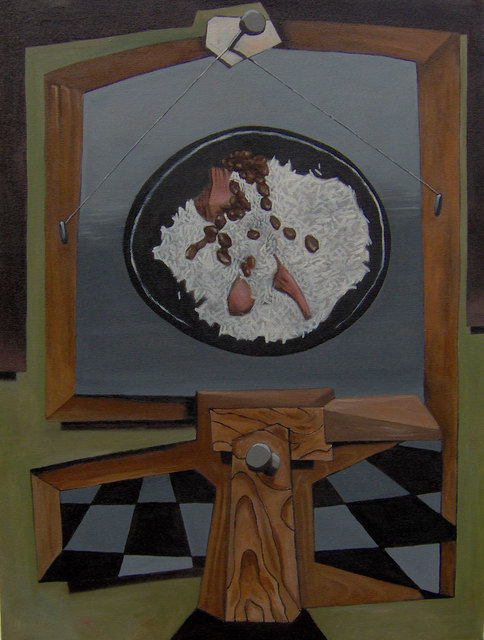Artist Michael Irrizarypagan. 'Rice And Beans' Artwork Image, Created in 2011, Original Painting Tempera. #art #artist