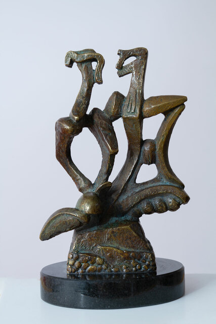 Mircea Puscas  'CHANSON', created in 2002, Original Sculpture Bronze.
