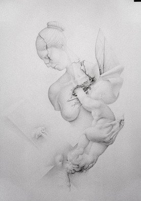Mirko Sevic: 'stillness, Child was born', 2004 Pencil Drawing, Undecided.  stillness ...