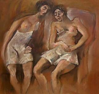 Hari Mitrushi: 'Two friends', 2000 Pastel, Figurative.  The inspiration for this painting was from a French painter who I admire. ...