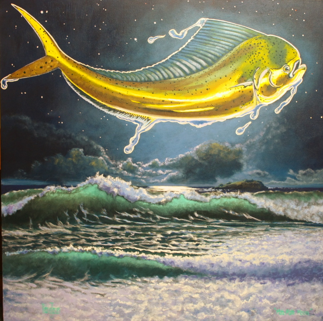 Michael Jones  'Mahi Mahi Moon', created in 2014, Original Painting Acrylic.