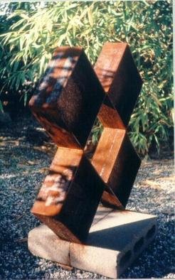 Mrs. Mathew Sumich: 'Metal Squares', 1979 Steel Sculpture, Abstract. unpainted steel squares...