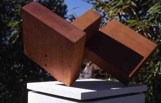 Mrs. Mathew Sumich: 'Wood Rectangles 1', 1968 Wood Sculpture, undecided. oiled, natural alder wood, 3 rectangles sitting diagonally...