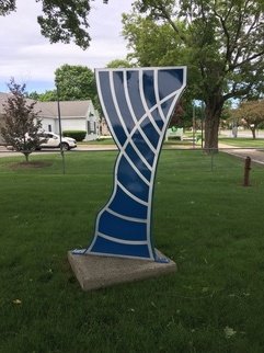 Mary Angers: 'twisted botanical wave', 2019 Aluminum Sculpture, Abstract. Twisted Botanical Wave is about the possible form that rising cubic water takes upon ascending and then starting to turn over. ...