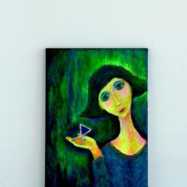 Dmytro Salidzhanov: 'value your time', 2017 Acrylic Painting, Figurative. Artist Description:   VALUE YOUR TIME   ORIGINAL, CANVAS, ACRYLIC, OIL. HERE IS A GIRL HOLDING AN HOUR GLASS. SHE IS LOOKING AT YOU FROM THE OTHER SIDE OF ETERNITY. SHE IS TELLING YOU aEUR
