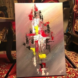 Mohamad Fakir: 'peace and war', 2021 Acrylic Painting, Peace. Artist Description: Acrylic abstract paintingCombination between peace and warCanvas size 60  40...