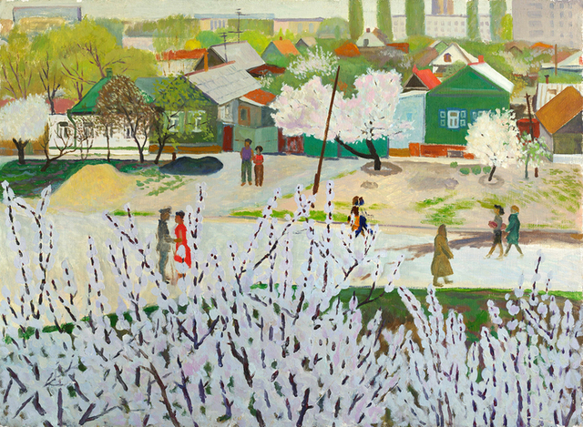 Moesey Li  'A Day In May', created in 1980, Original Painting Oil.