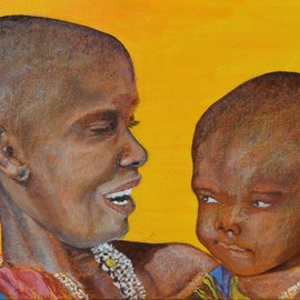 masai mother and child By Guy Octaaf Moreaux