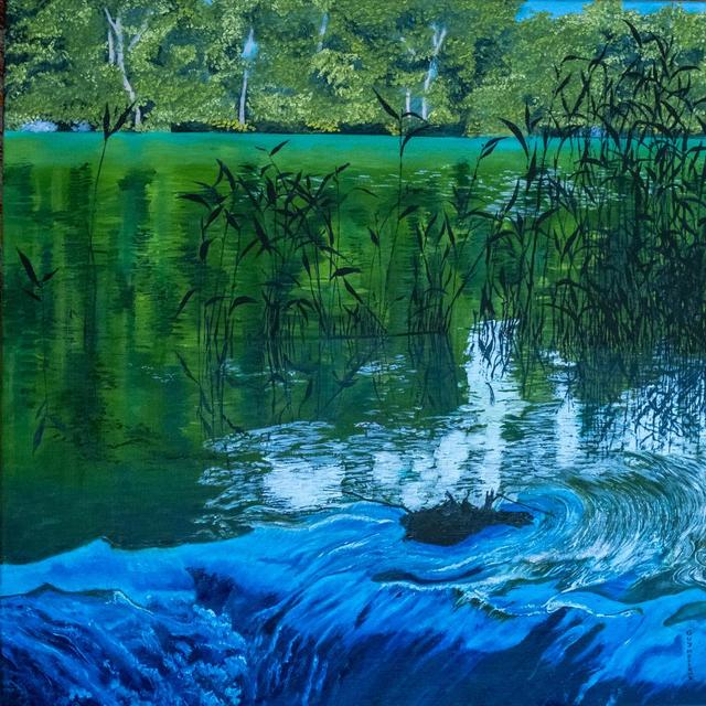 Guy Octaaf Moreaux  'Plitvice', created in 2021, Original Pastel Oil.