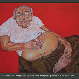 Mrinal Dey: 'superior', 2008 Acrylic Painting, Figurative. Artist Description:  this is one of my recent pianting with my own concept. which is done by acrylic on canvas with tempara process. ...