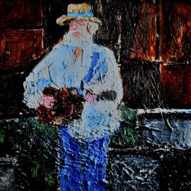 Jim Relyea: 'Guitar Player', 2016 Oil Painting, Figurative. Artist Description:  guitar player ...