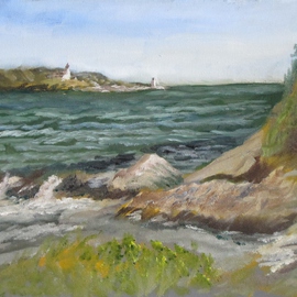 Michael Garr Artwork windy day at ft wetherill, 2014 Oil Painting, Marine