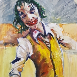Muzaffer Bulut: 'joker', 2020 Oil Painting, Comedians. Artist Description: joker filimi ...