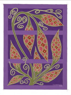 Teresa Sherwin: 'Vine', 2012 Gouache Drawing, Botanical.   Gouache on 90 lb watercolor paper.       ...