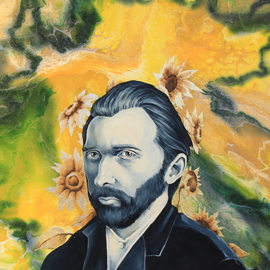 Nadezhda Scherbakova: 'van gogh', 2019 Other Painting, Portrait. Artist Description: Vincent van Gogh is a great artist who did not receive recognition during his lifetime. But he painted for posterity. And we are grateful to him for showing us his vision of the world. Only through painting can we see the world through the eyes of another person ...