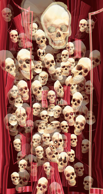Nancy Bechtol  'Ancestors Skulls', created in 2011, Original Photography Mixed Media.
