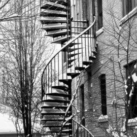 Nancy Bechtol: 'CurvesStairsWinter', 2010 Black and White Photograph, Cityscape. Artist Description: Special Edition. Artist print/ signed in 16x20