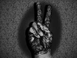 Nancy Bechtol: 'Peace Hand', 2014 Other Photography, Inspirational. Framed Archival matte peace hand, henna, hindi, peace         statue purple                                ...