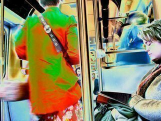 Nancy Bechtol: 'subway gals', 2010 Other Photography, Psychedelic.  intense people, vibrant ...