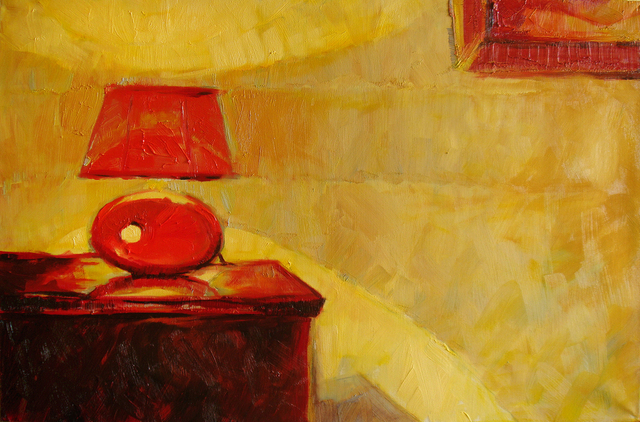 Nickolay Dudenkov  'Evening Still Life With Red Lamp', created in 2011, Original Painting Oil.