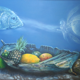 Nelson Madero: 'Offering Underwater', 2011 Oil Painting, Surrealism. Artist Description:   Nelson Madero, surrealism, cuba  ...
