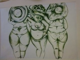 Nicole Brennan: 'beach babes', 2011 Pencil Drawing, Beach. 
