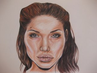Nicole Pereira: 'Angelina Jolie', 2014 Pencil Drawing, Celebrity.        Angelina Jolie Celebrity Portrait. Colored Pencil Drawing.        ...