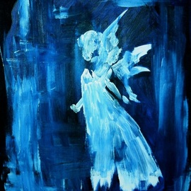 Niina Niskanen: 'blue angel', 2015 Acrylic Painting, Christian. Artist Description: Blue Angel is the symbol of protection, love and abundance.  Original acrylic painting painted on canvas.  Size 46 x 38 x 0,5 cm 18 x 15 x 0,2 inchesSigned by me, the artistGuaranteed originalSigned, with great love and careThis would make a great gift to ...