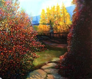 Sergey Lesnikov: 'autumn motive', 2019 Oil Painting, Landscape. Autumn landscape, oil on canvas...