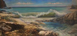 Sergey Lesnikov: 'gold coast', 2019 Oil Painting, Beach. Romantic fantasy, oil on canvas...