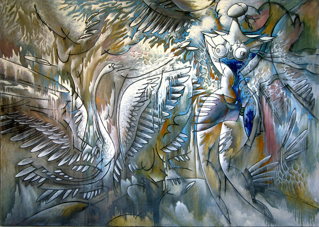 Artist Nikolai Bartossik. 'DANCE OF SWAN' Artwork Image, Created in 1994, Original Painting Acrylic. #art #artist