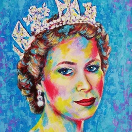 Iryna Fedarava: 'the queen elizabeth ii', 2023 Acrylic Painting, Portrait. Artist Description: Portrait of the young Queen Elizabeth II is a wonderful gift for fans of the royal family.The portrait, executed in bright colors, opens up a new perception of the image of the Queen. This portrait will become a bright accent and add exclusivity to your cozy space. ...
