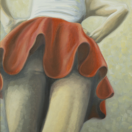 Natia Khmaladze: 'That Summer', 2015 Oil Painting, Portrait. Artist Description:     Female portrait red skirt summer portrait of a lady oil on canvas modern art woman in red skirt fine art impresionism  ...