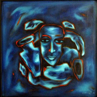 Nadhan Ns: 'Indomitable', 2009 Oil Painting, Abstract.  Abstract oil painting ...
