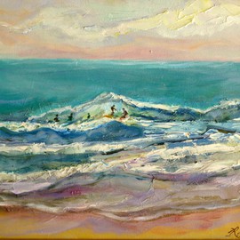 Renuka Pillai: 'Surf', 2015 Oil Painting, Landscape. Artist Description:      Surf  ...