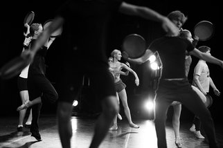 Yulia Nak: 'dance with a tambourine', 2016 Black and White Photograph, Dance. Dance, black white, theater...