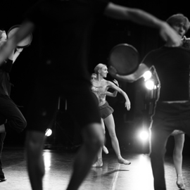 Yulia Nak: 'dance with a tambourine', 2016 Black and White Photograph, Dance. Artist Description: Dance, black white, theater...