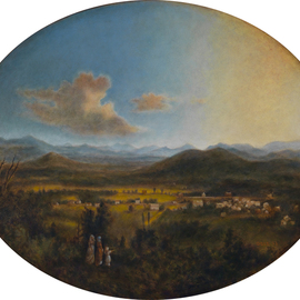 Ron Ogle: '  VIEW OF ASHEVILLE in 1850 after Duncanson', 2015 Oil Painting, History. Artist Description:  My oil on panel copy of Robert S.  Duncansons VIEW OF ASHEVILLE, 1850 ...