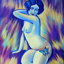 Oksana Grineva: 'Electra', 2013 Oil Painting, nudes. Artist Description:    Figurative, female, contemporary, original, giclee, prints   ...