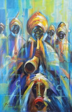 Smith Olaoluwa: 'hausa flutist', 2020 Acrylic Painting, People. Title Hausa FlutistArtist Olaoluwa SmithMedium Painting - Oil On Canvass...