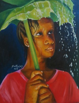 Smith Olaoluwa: 'raining dew', 2019 Oil Painting, Children. itle Raining Dew Artist Olaoluwa SmithMediumPainting - Oil On CanvassDescription Raining Dew Effect...