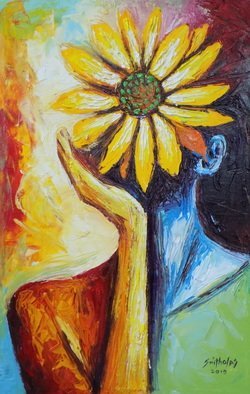 Smith Olaoluwa: 'sunflower ladybug', 2019 Acrylic Painting, Abstract Figurative. Title Sunflower Ladybug Artist Olaoluwa Smith Medium Painting - Acrylic On Canvass...