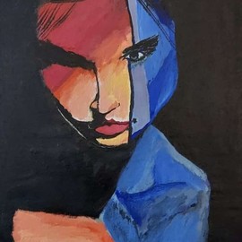 Anoop Thomas: 'potrait', 2021 Acrylic Painting, Portrait. Artist Description: Woman potrait...